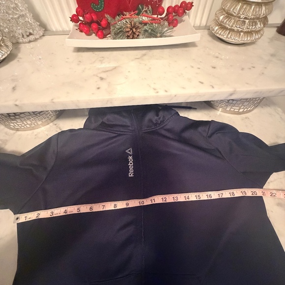Reebok Dark Blue Zip Up Hoodie With Inner Fleece - Picture 9 of 11
